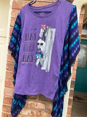 Hay Girl Hay Purple Poncho